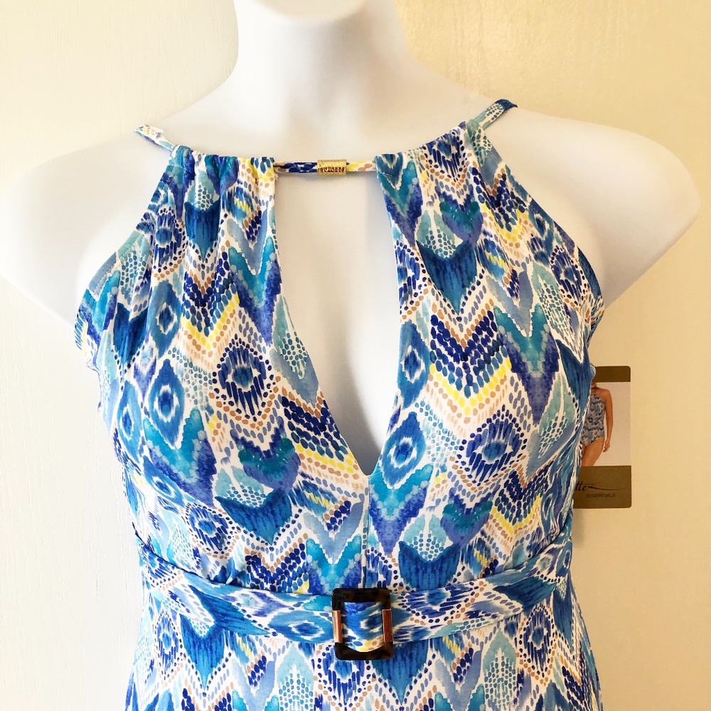 Gottex Essentials One Piece Swimsuit Blues/Gold/White